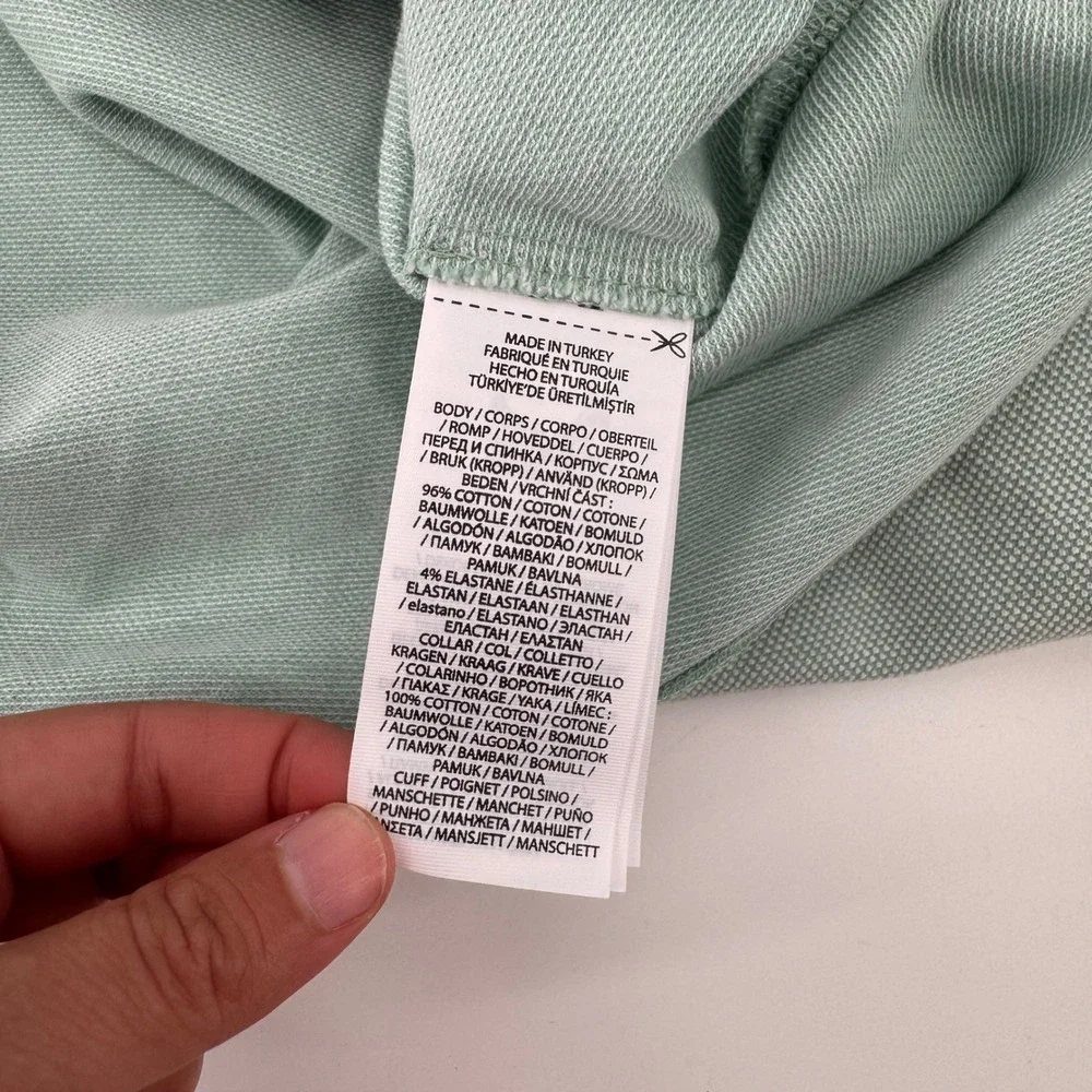 Polo Ralph Lauren Polo Shirt Men 5XB Green Tipped Trim Short Sleeve Pique